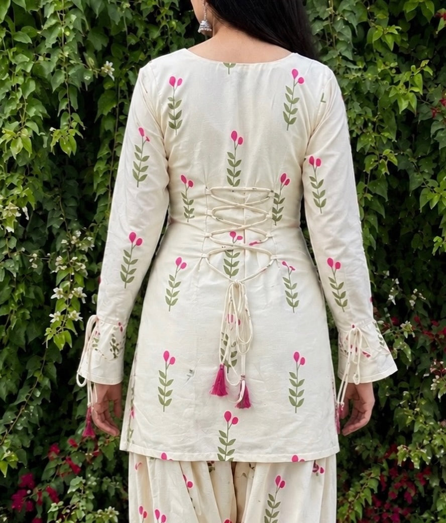 Indian Kurti With Farshi shalwar  3pc stitch
