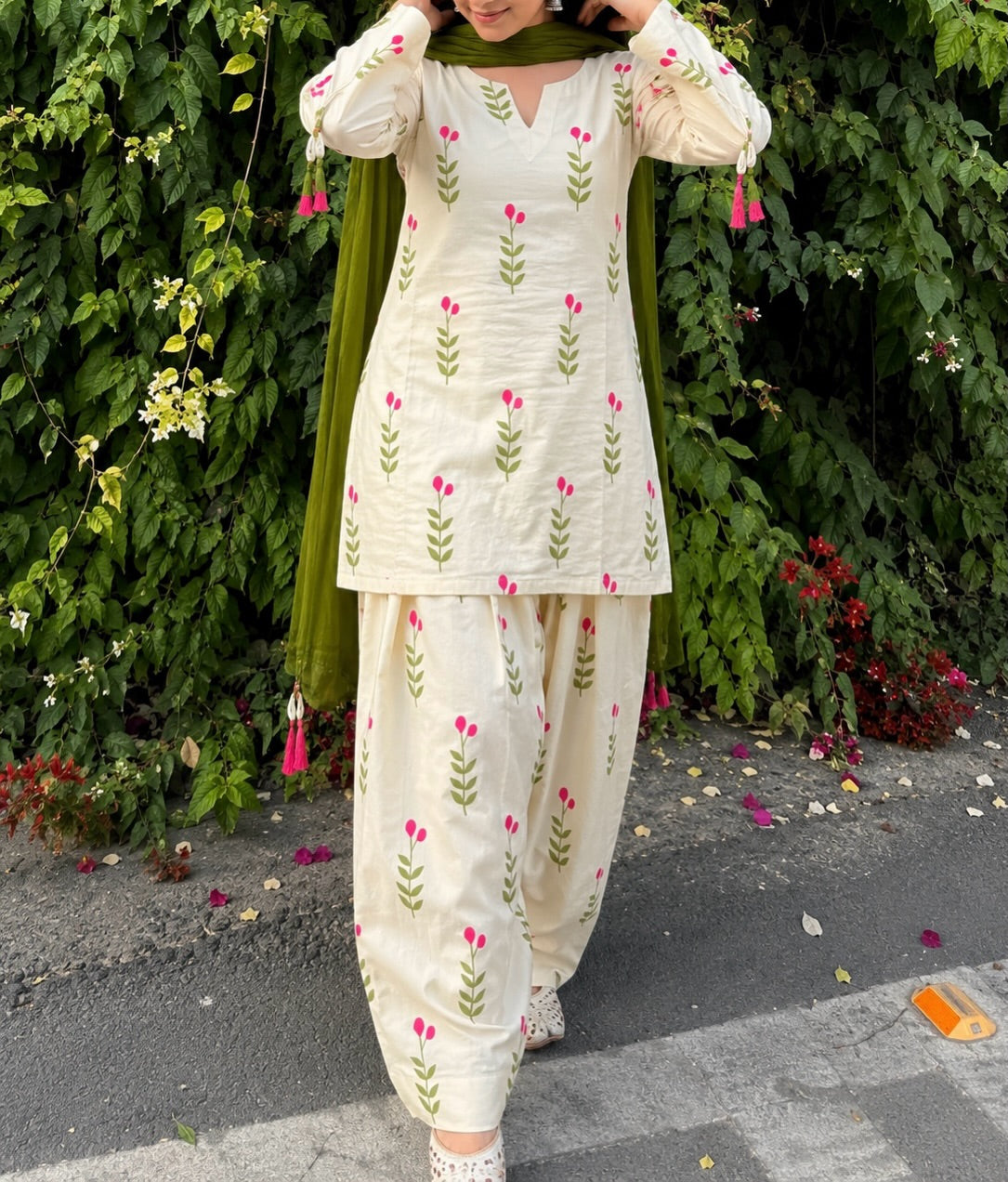 Indian Kurti With Farshi shalwar  3pc stitch