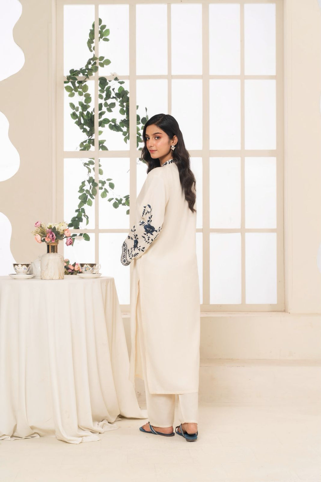 White Embroidered 3PC