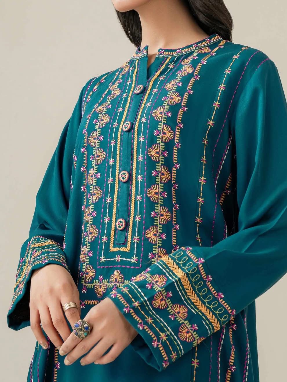 Teal Embroidered 3pc