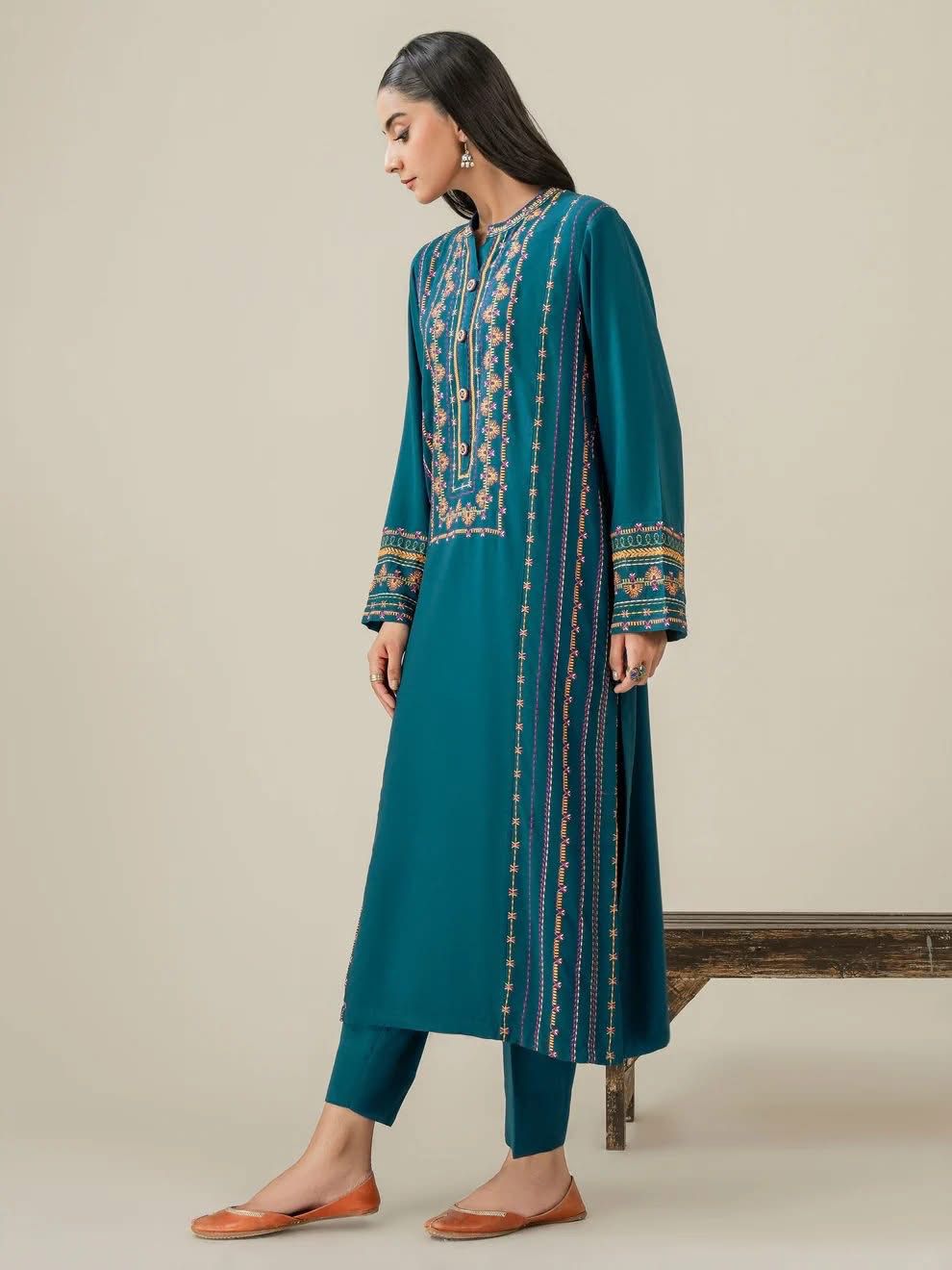 Teal Embroidered 3pc