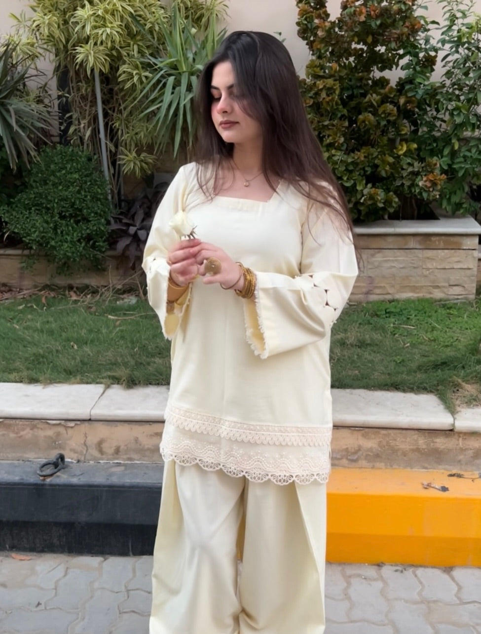 Tulip White Furshi Shalwar