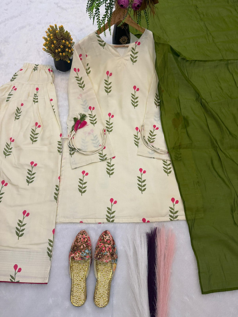 Indian Kurti With Farshi shalwar  3pc stitch