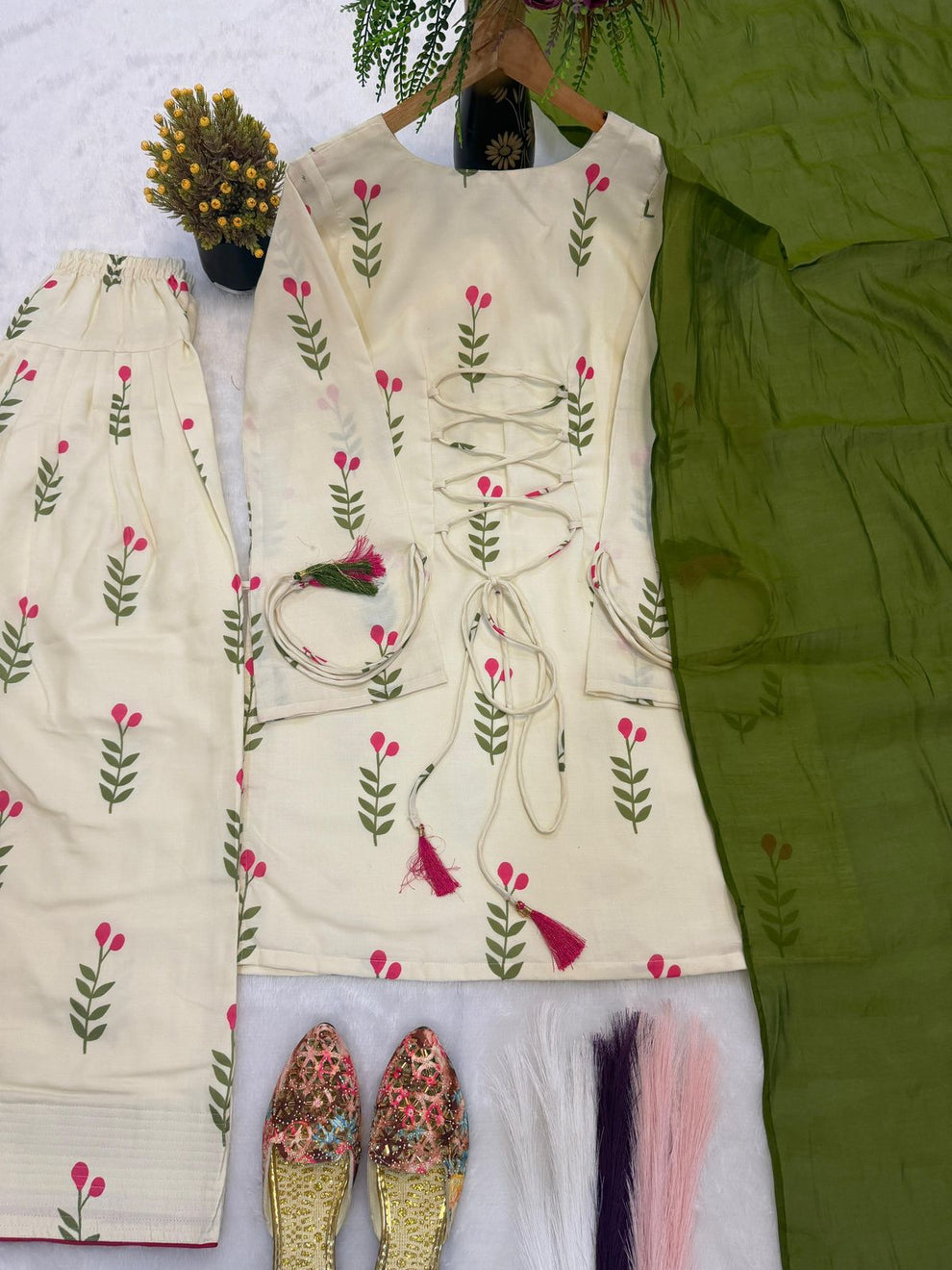 Indian Kurti With Farshi shalwar  3pc stitch
